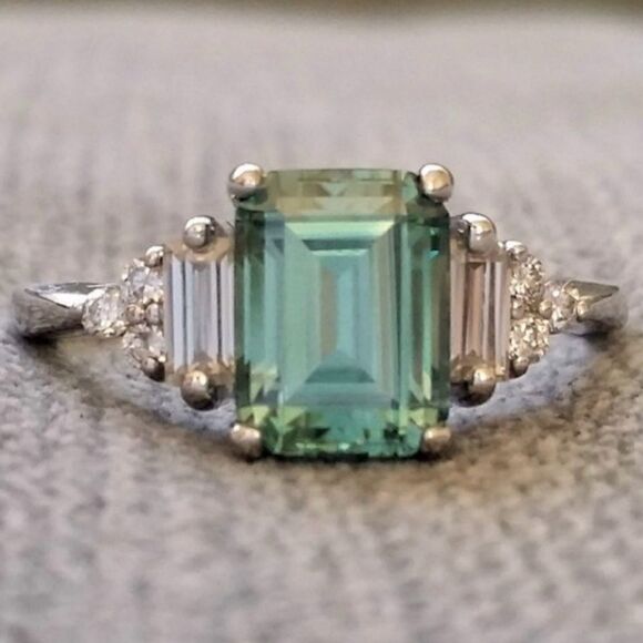 💚 NEW stunning & sparkling antique style emerald ring 💚 - Picture 5 of 6